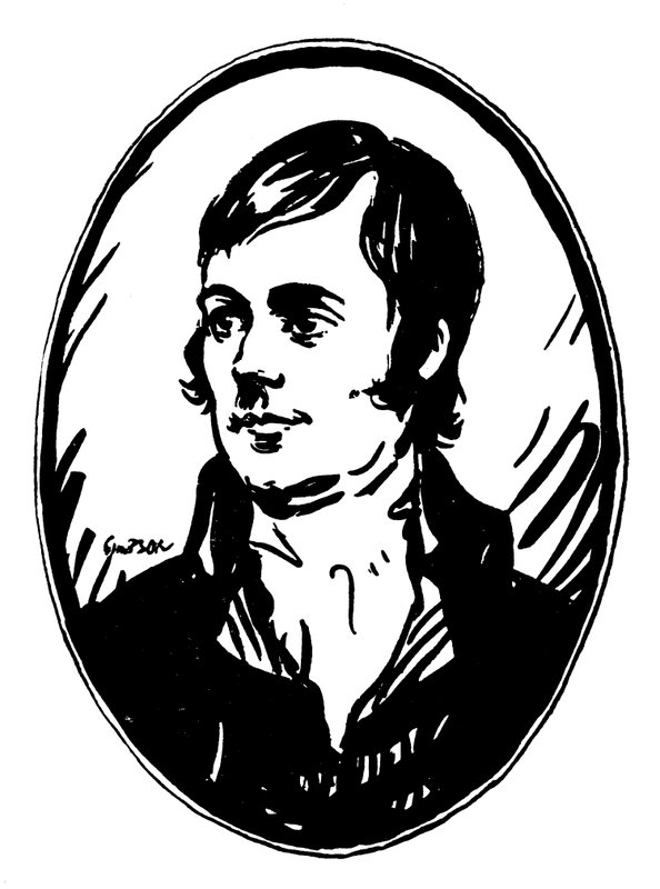 Robert Burns (renkli taş) by Joseph (after) Simpson