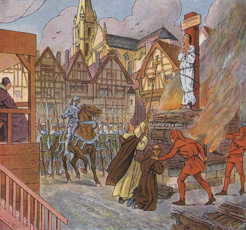 Joan of Arc, Rouen'de İngilizler tarafından kazıkta yakıldı by Joseph Beuzon