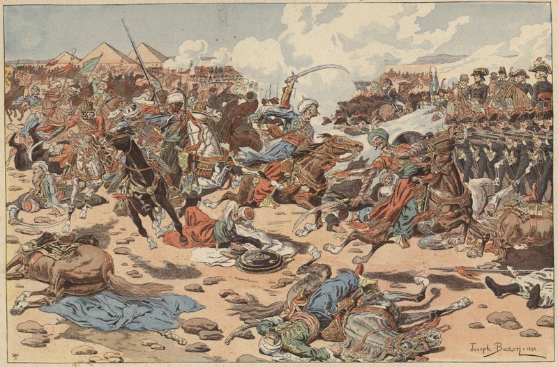 Piramitler Savaşı, Mısır, Fransız Devrim Savaşları, 21 Temmuz 1798 (renkli taş) by Joseph Charles (after) Beuzon