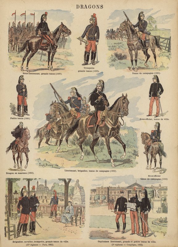 Fransız ordusunun ejderhaları (renkli taş) by Joseph Charles (after) Beuzon