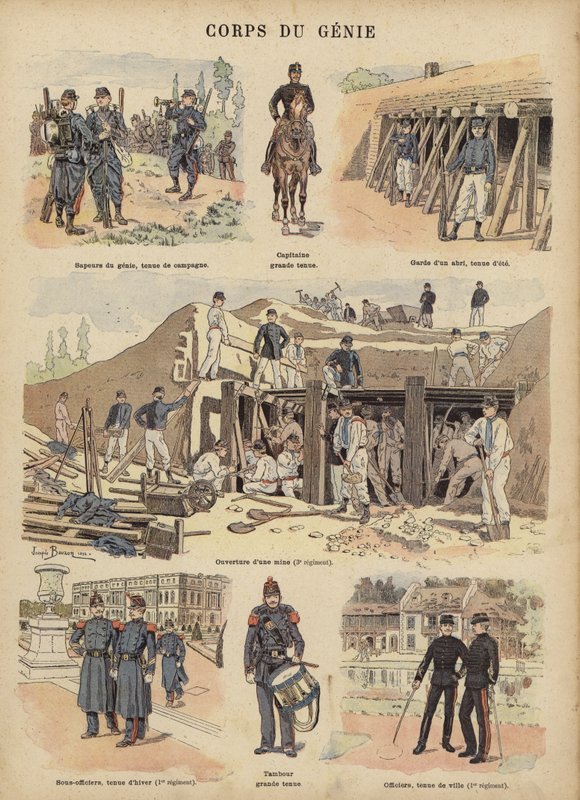 Fransız ordusunun askeri mühendisleri (renkli taş) by Joseph Charles (after) Beuzon