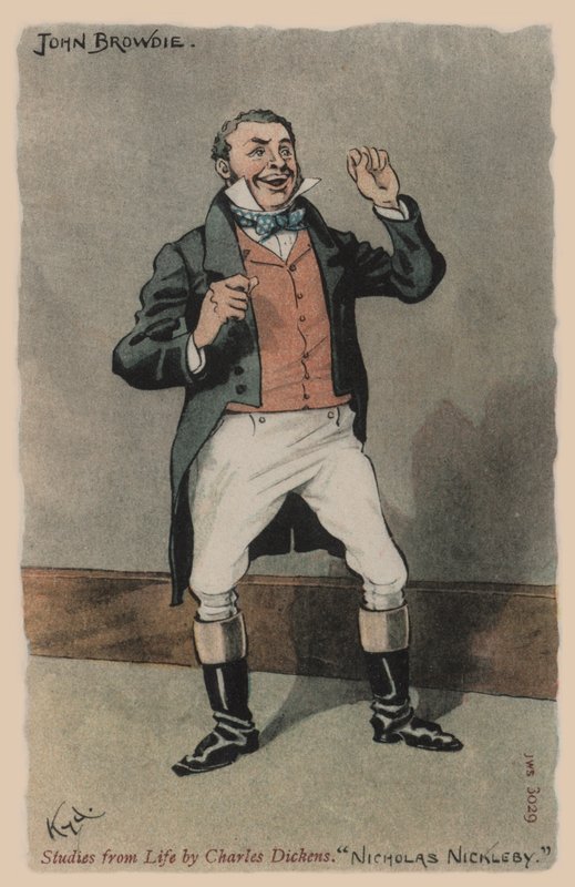 John Browdie, Nicholas Nickleby (renkli taş) by Joseph Clayton  Clarke