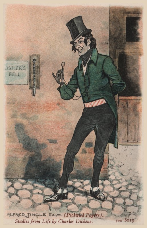 Alfred Jingle, Pickwick Kağıtları (renkli taş) by Joseph Clayton  Clarke