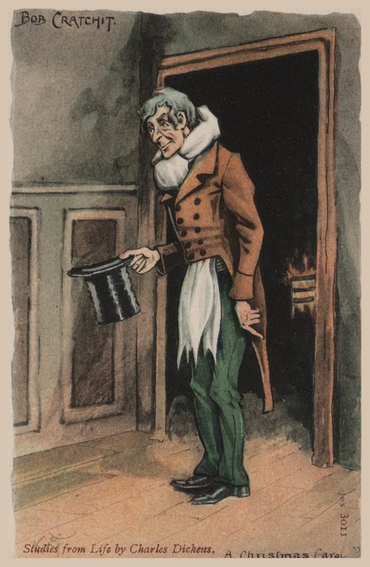 Bob Cratchit, Bir Noel Şarkısı (renkli taş) by Joseph Clayton  Clarke