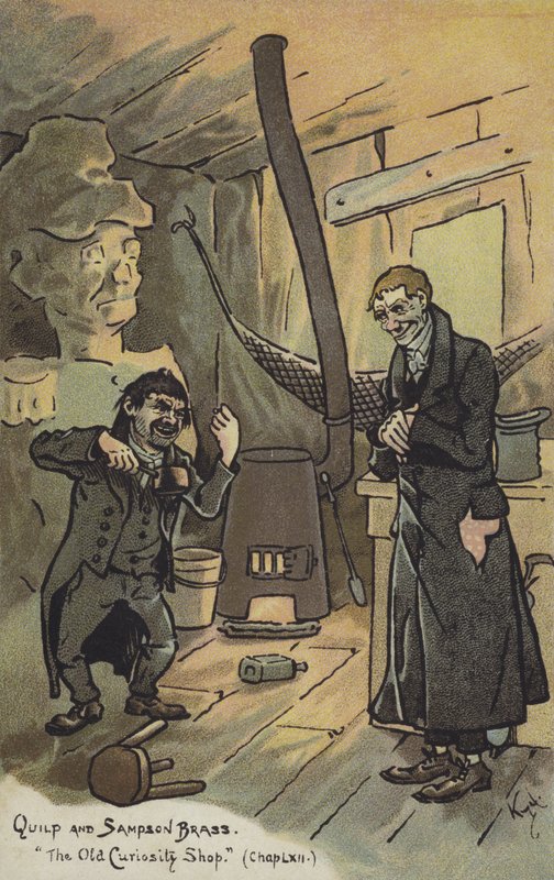 Quilp ve Sampson Brass, Eski Merak Dükkanı by Joseph Clayton Clarke