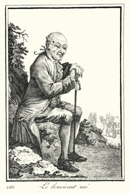 Yıpranmış Bon Viveur (gravür) by Joseph Franz von (after) Goez