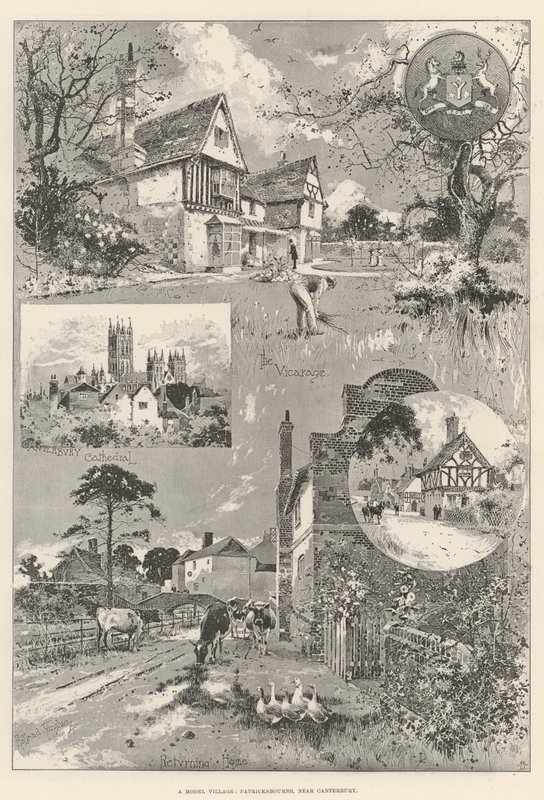 Bir Model Köy, Patricksbourne, Canterbury yakınlarında by Joseph Holland Tringham