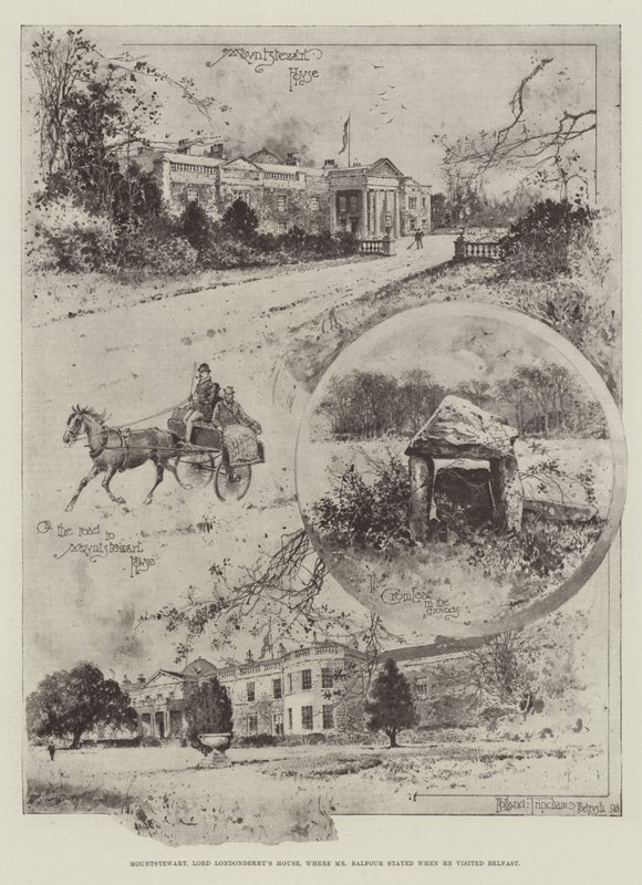 Mountstewart, Lord Londonderry'nin Evi, Bay Balfour'un Belfast'ı ziyaret ettiğinde kaldığı by Joseph Holland Tringham