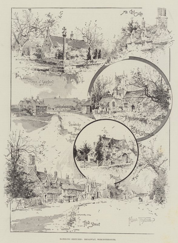 başıboş Eskizler, Broadway, Worcestershire by Joseph Holland Tringham