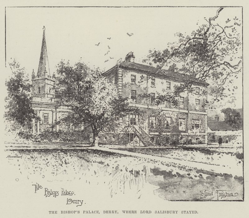Lord Salisbury'nin kaldığı Piskoposluk Sarayı, Derry by Joseph Holland Tringham