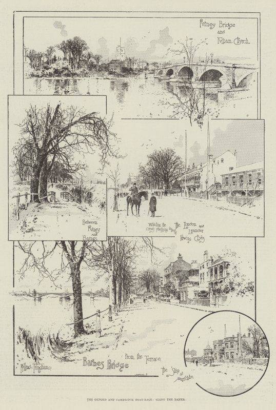 Bankalar boyunca Oxford ve Cambridge Tekne Yarışı by Joseph Holland Tringham
