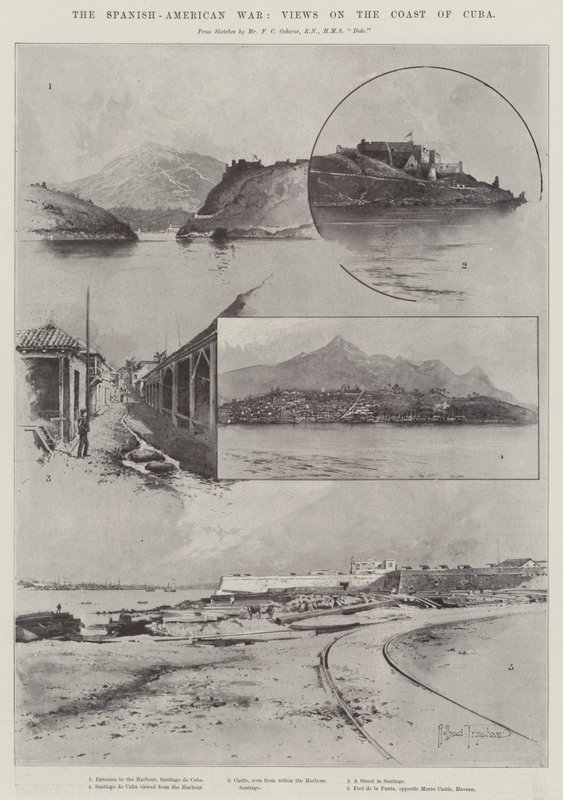 İspanyol-Amerikan Savaşı, Küba Sahilinde Görüşler by Joseph Holland Tringham