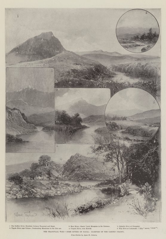 Transvaal Savaşı, Natal'ın Bazı Nehirleri, Bahçe Kolonisinden Bir Bakış by Joseph Holland Tringham