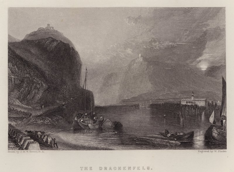 Drachenfels (renkli taş) by Joseph Mallord William (after) Turner