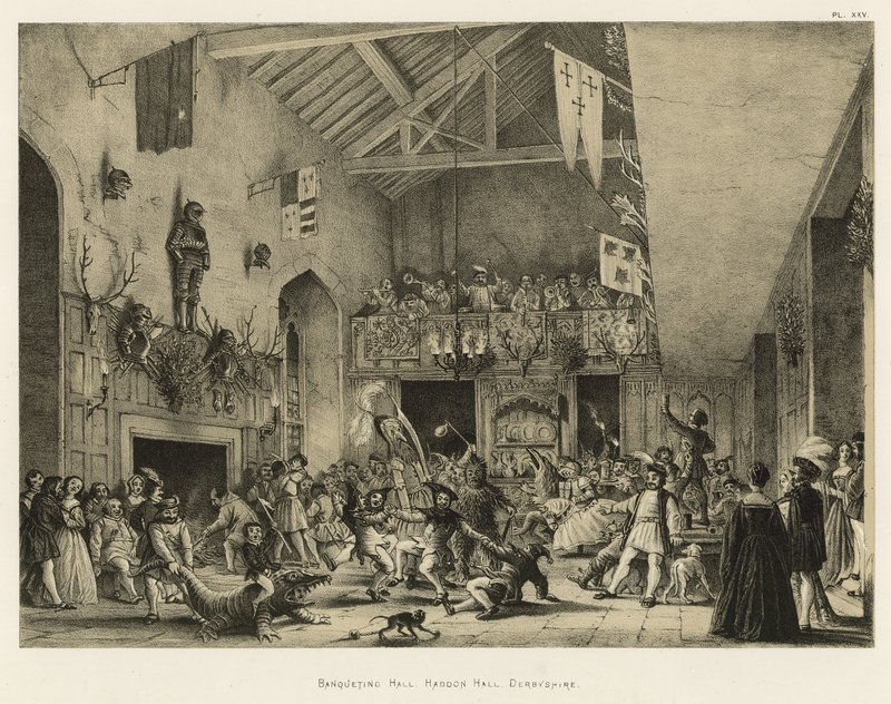 Banqueting Hall, Haddon Hall, Derbyshire  by Joseph Nash