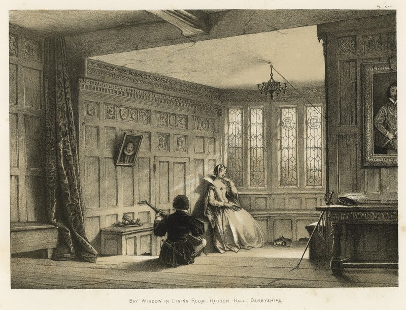 Yemek Odasında Cumbalı Pencere, Haddon Hall, Derbyshire by Joseph Nash