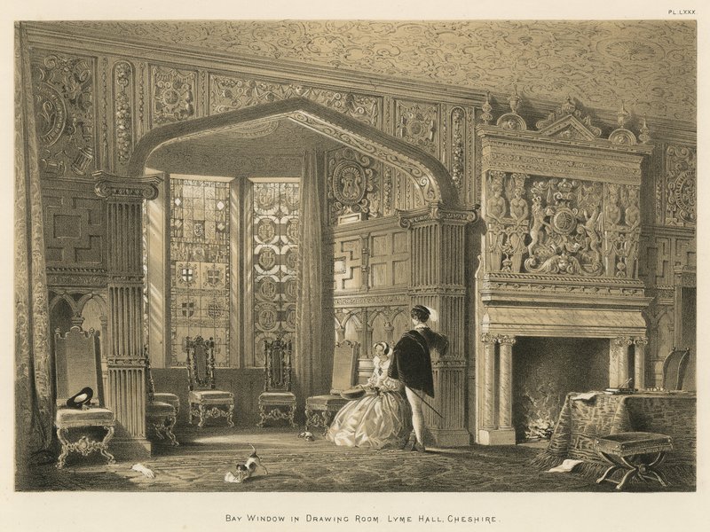 Bay Window in Drawing Room, Lyme Hall, Cheshire  by Joseph Nash