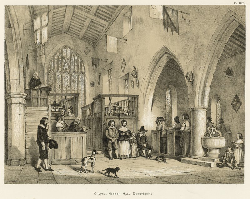 Şapel, Haddon Salonu, Derbyshire by Joseph Nash