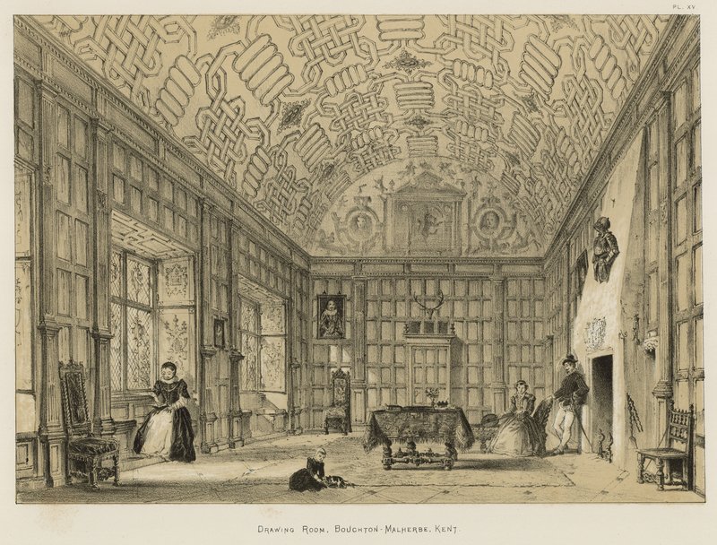 Drawing Room, Boughton-Malherbe, Kent  by Joseph Nash