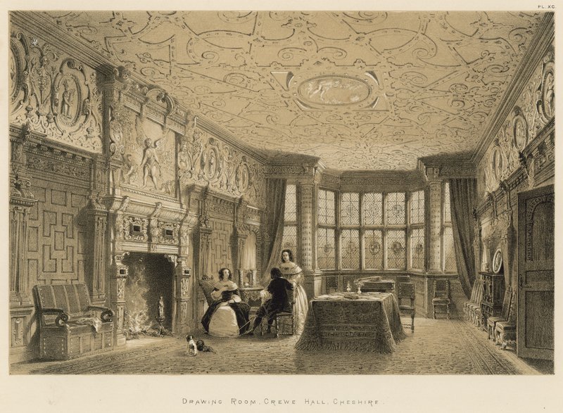 Çizim Odası, Mürettebat Salonu, Cheshire by Joseph Nash