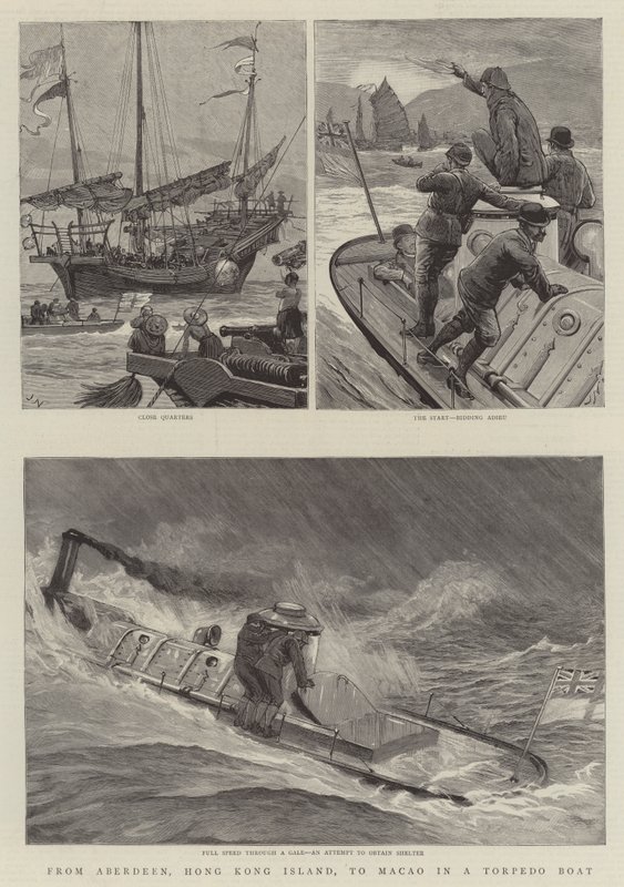 Aberdeen, Hong Kong Adası'ndan Torpido Botuyla Makao'ya by Joseph Nash