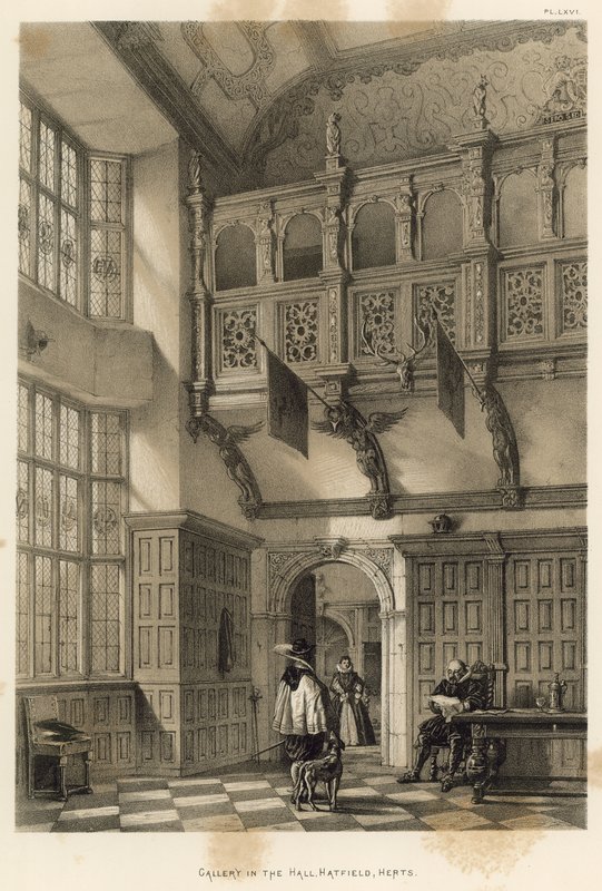 Gallery in the Hall, Hatfield, Herts  by Joseph Nash