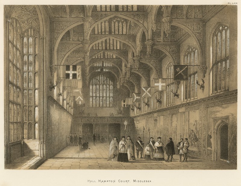 Hall, Hampton Court, Middlesex  by Joseph Nash