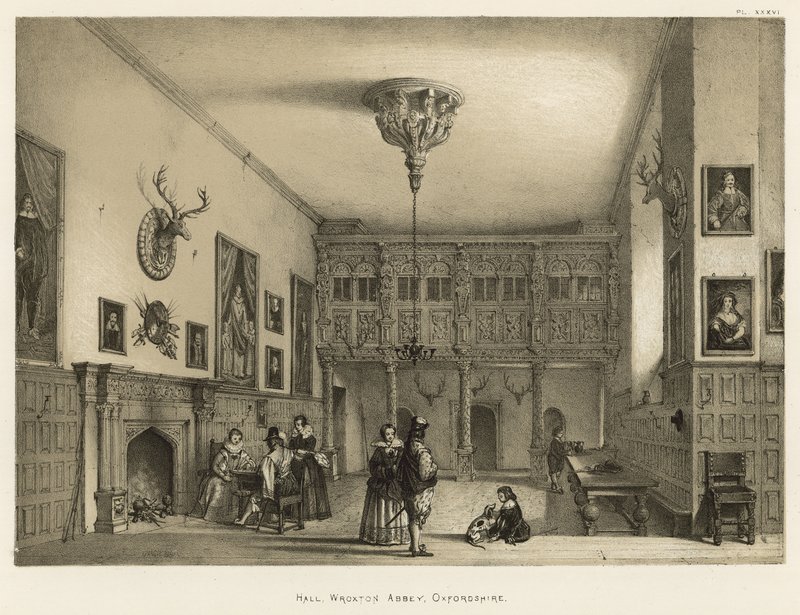 Salon, Wroxton Manastırı, Oxfordshire by Joseph Nash