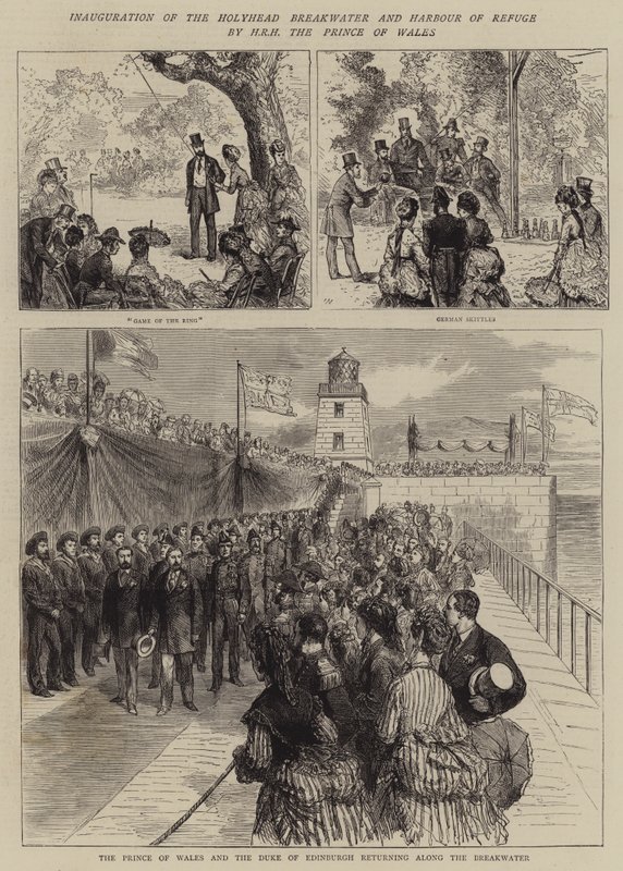 Galler Prensi SAİK tarafından Holyhead Dalgakıran ve Sığınma Limanı açılışı by Joseph Nash
