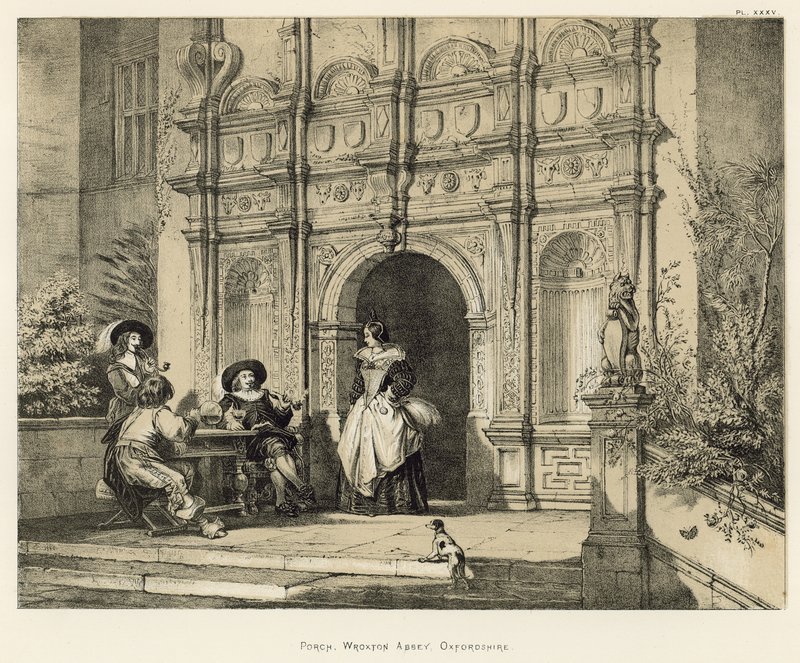 Sundurma, Wroxton Manastırı, Oxfordshire by Joseph Nash