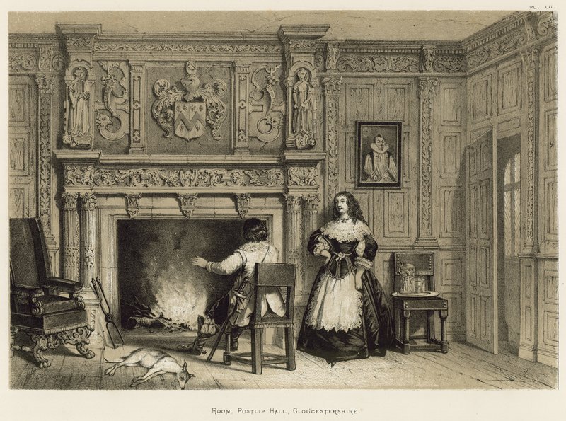 Room, Postlip Hall, Gloucestershire  by Joseph Nash