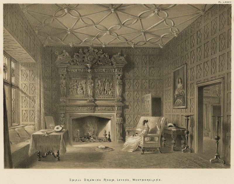 Küçük Çizim Odası, Levens, Westmoreland by Joseph Nash