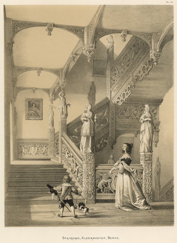 Staircase, Aldermaston, Berks  by Joseph Nash