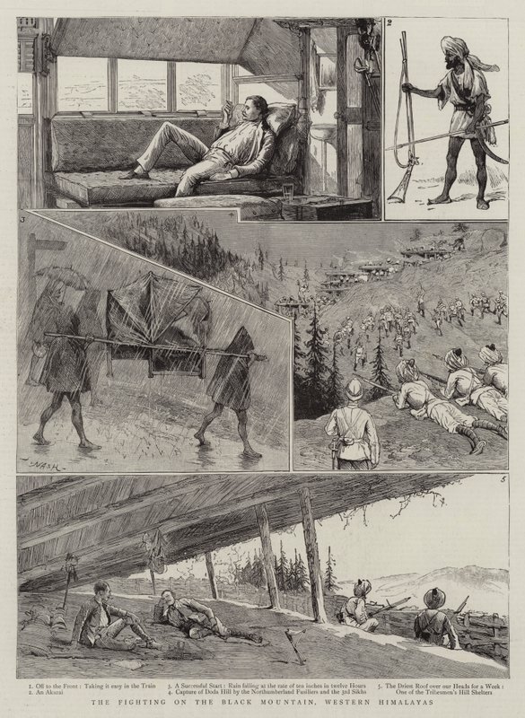 Kara Dağda Savaş, Batı Himalayalar by Joseph Nash