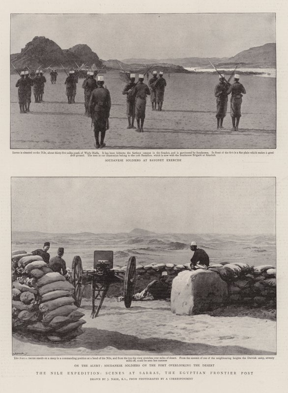 Nil Seferi, Mısır Sınır Karakolu Sarras'tan Manzaralar by Joseph Nash