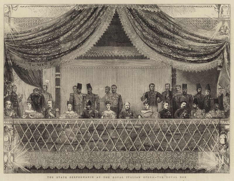 Kraliyet İtalyan Operasında Devlet Gösterisi, Kraliyet Kutusu (gravür) by Joseph Nash
