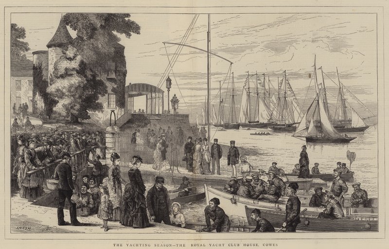Yat Sezonu, Royal Yacht Club House, Cowes by Joseph Nash
