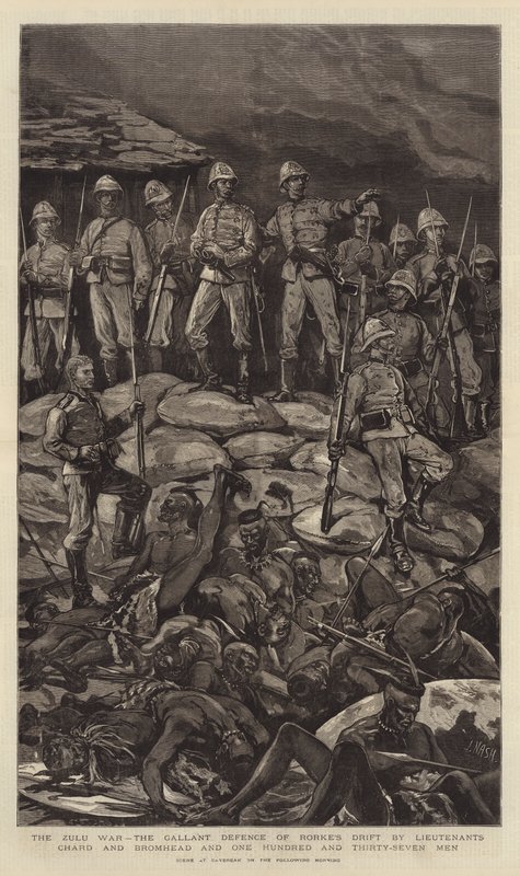 Zulu Savaşı, Teğmenler Chard ve Bromhead ve Yüz Otuz Yedi Adam tarafından Rorke's Drift'in Cesur Savunması by Joseph Nash