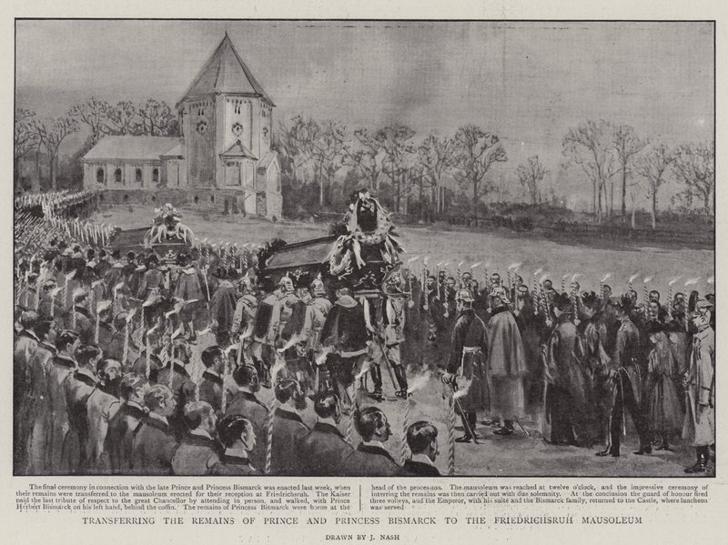 Prens ve Prenses Bismarck'ın Kalıntılarının Friedrichsruh Mozolesi'ne nakledilmesi by Joseph Nash