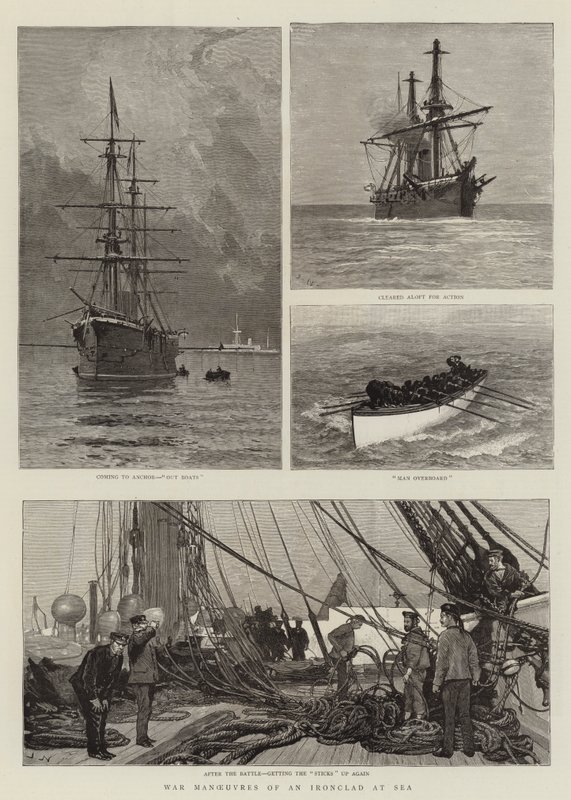 Denizde Bir Zırhlının Savaş Manevraları by Joseph Nash