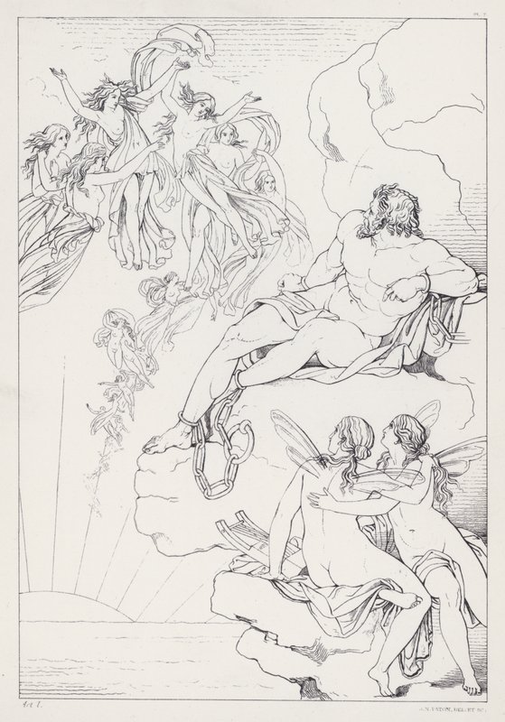 Shelleys Prometheus Bağlanmamış, I. Perde by Joseph Noel after Paton