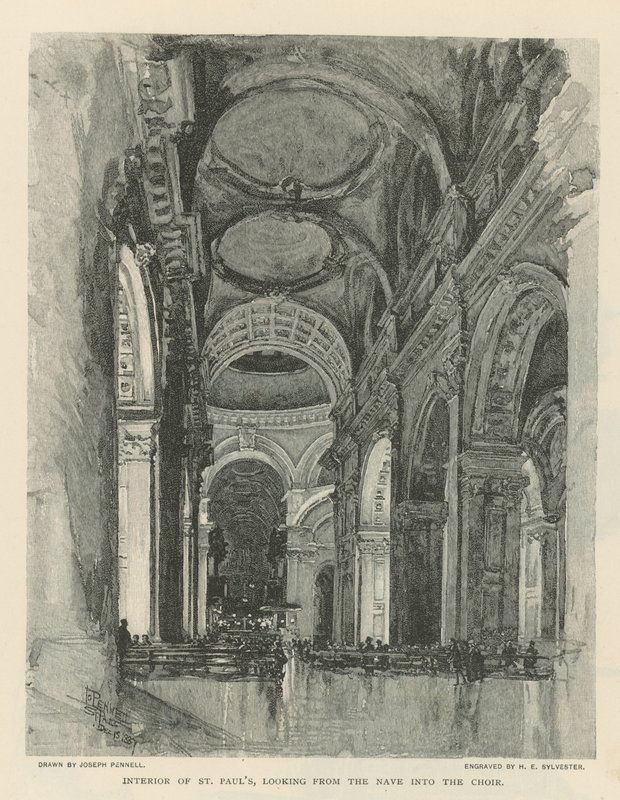 ಸೇಂಟ್ ಪಾಲ್ಸ್ ಕ್ಯಾಥೆಡ್ರಲ್ ಟರ್ಕಿಯ ಒಳಭಾಗ by Joseph Pennell