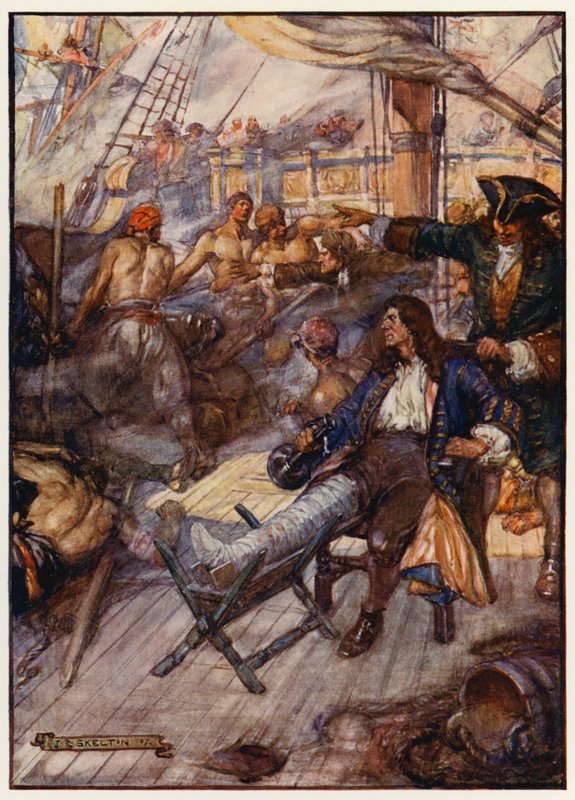 Amiral John Benbow, Batı Hint Adaları#39;ndaki Santa Marta Burnu açıklarında Fransızlarla savaşırken yaralandı by Joseph Ratcliffe (after) Skelton
