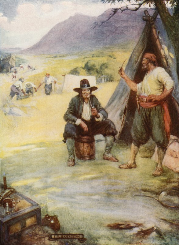 Şimdi büyük Cape Town şehrinin bulunduğu yerde, çadırlarını ve kulübelerini kurdular (renkli taş) by Joseph Ratcliffe (after) Skelton