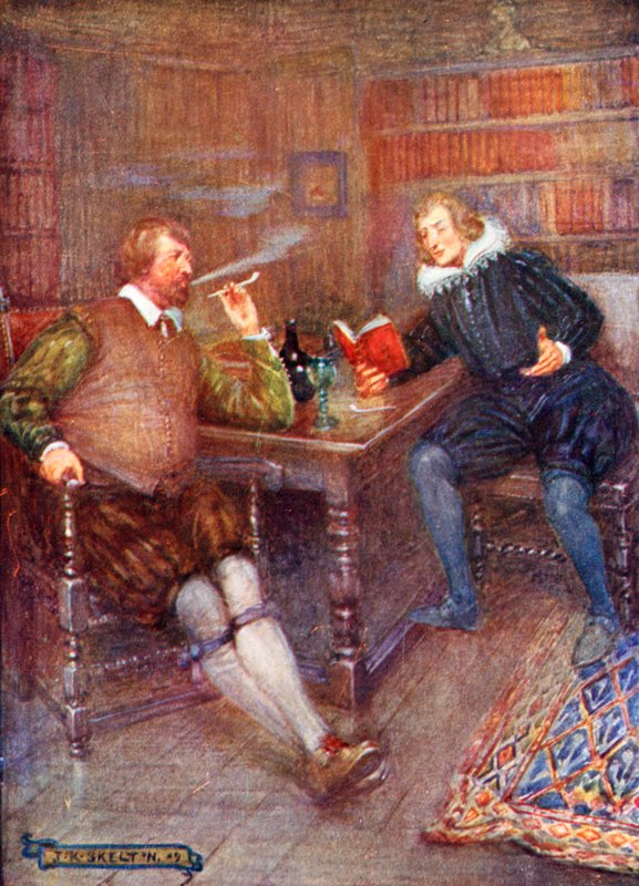 Ben Jonson (solda) William Drummond ile konuşurken by Joseph Ratcliffe Skelton