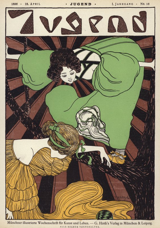 Jugend dergisi için kapak illüstrasyonu by Joseph Rudolf Witzel