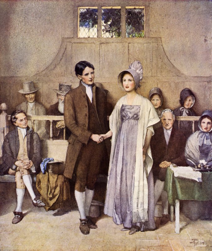 Bir Quaker Düğünü, Aşk ve Sadakat (renkli taş) by Joseph Walter West
