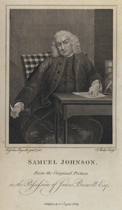 Samuel Johnson, İngiliz yazar ve sözlük yazarı (gravür) by Joshua (after) Reynolds