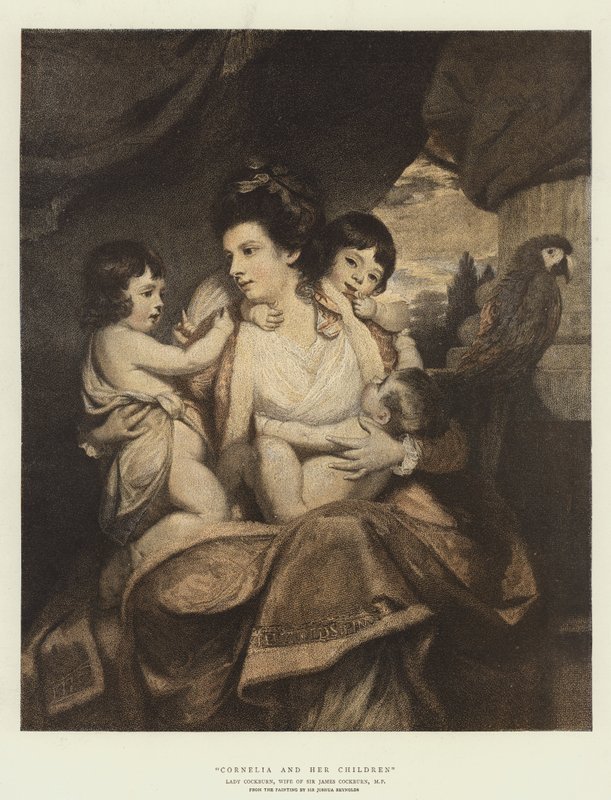 Cornelia ve Çocukları (chromolitho) by Joshua Reynolds