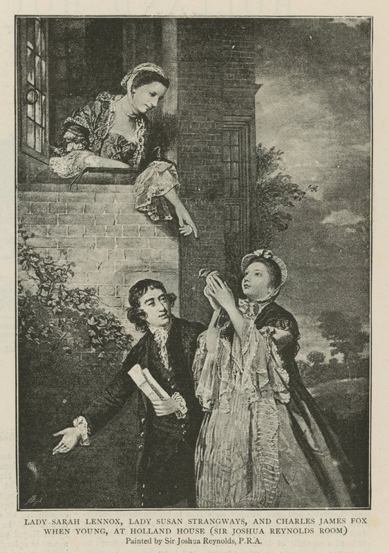 Leydi Sarah Lennox, Leydi Susan Strangways ve Charles James Fox gençken, Holland House'da by Joshua Reynolds